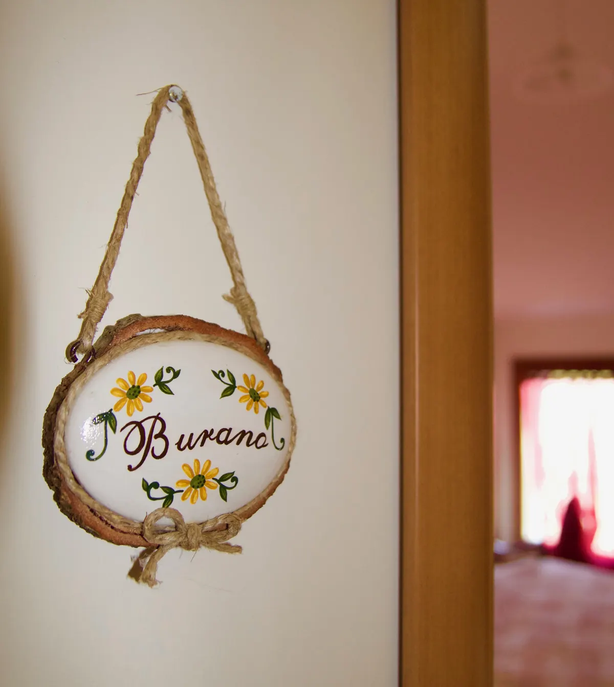 Hand-painted ceramics in the Burano room